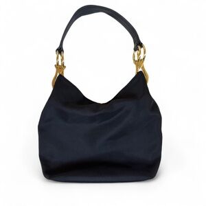 JPK Paris Black Hobo Bag with Gold Hardware